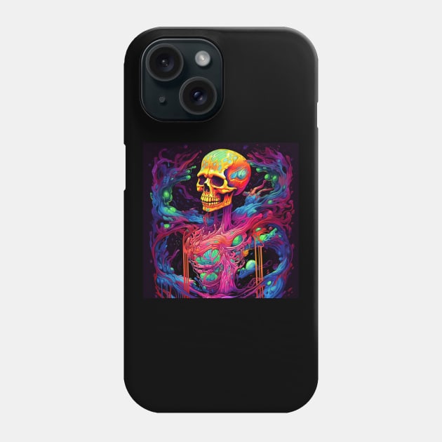 Neon Explosions of Psy Reality Tee Phone Case by yambuto