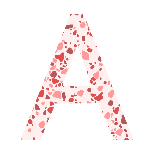 Pink Terrazzo Initial A by ally1021