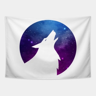 Wolf Universe Purple Tapestry