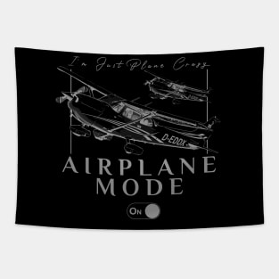 Pilot C172 Flying Gift Airplane Mode T-Shirt I'm just plane crazy grey version Tapestry