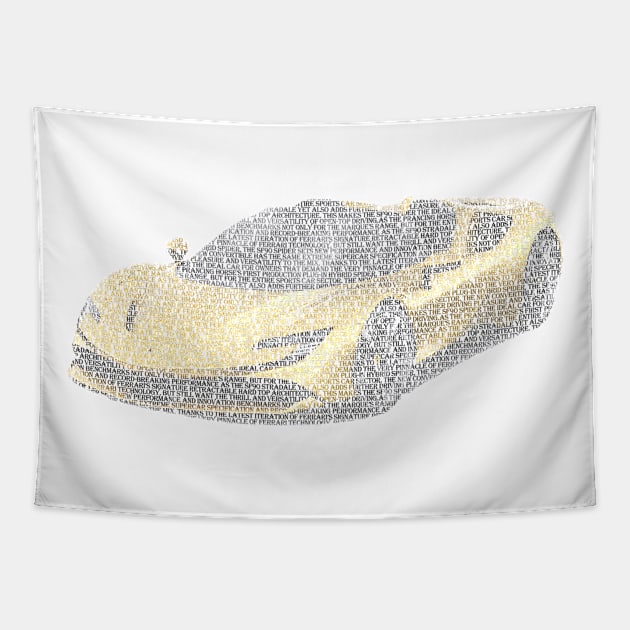 Ferrari SF90 Spider typographic art Tapestry by usastore