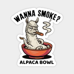 Wanna Smoke Alpaca Bowl Magnet