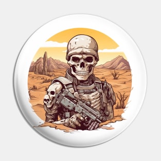 Skull Soldier Desert Patrol Pin