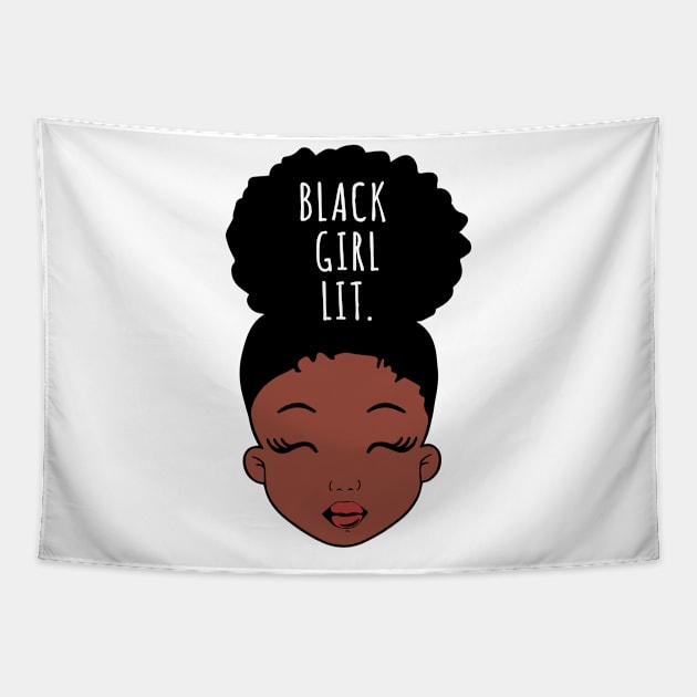 Black Girl Lit., African American Girl, Black Girl Magic Tapestry by UrbanLifeApparel