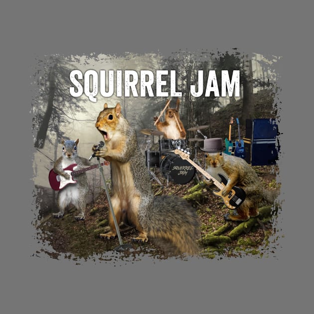 Squirrel Jam - funny squirrel rock group by eBrushDesign