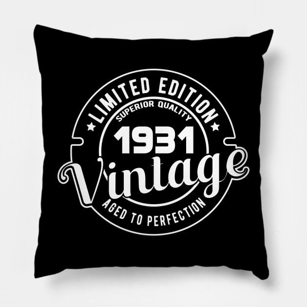 1931 VINTAGE - BIRTHDAY GIFT Pillow by KC Happy Shop