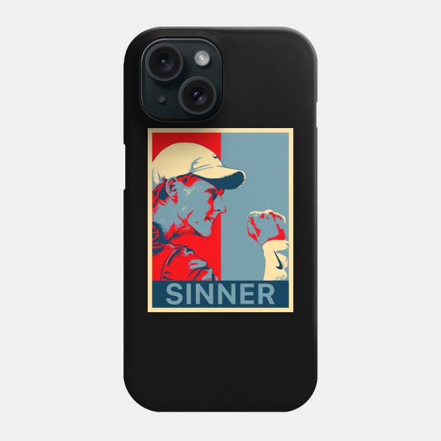 jannik sinner retro art Phone Case by Arnond