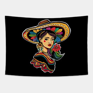 Cinco de mayo mexican girls with sumbrero Tapestry