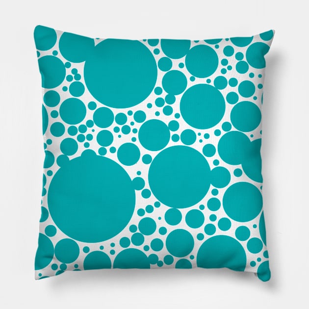 Turquoise mermaid bubble pattern Pillow by TintedRed