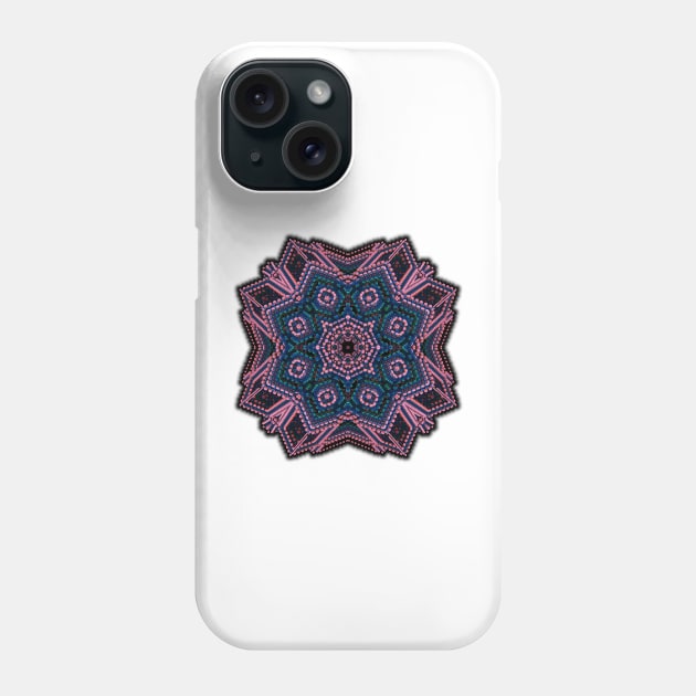 Four-sided Mandala - Mandelbulb 3D Fractal Rendering Phone Case by lyle58