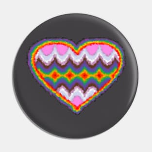 Big Fluffy Rainbow Heart Pin