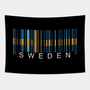 Sweden flag colors barcode Tapestry