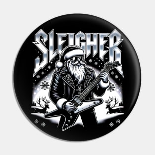 Sleigher Santa Claus Rock Christmas Pin