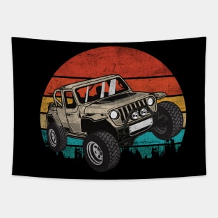 No road no problem - Retro Wrangler Offroad 4x4 SUV Tapestry