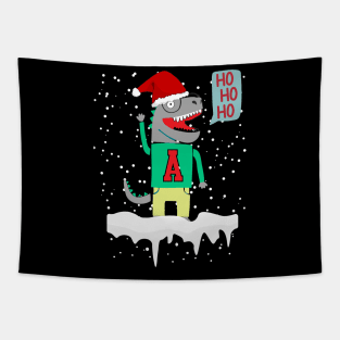 Christmas Dinosaur Ho Ho Ho Tapestry