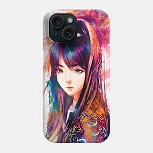 Multi Color Swoosh around Beautiful Young Woman Phone Case