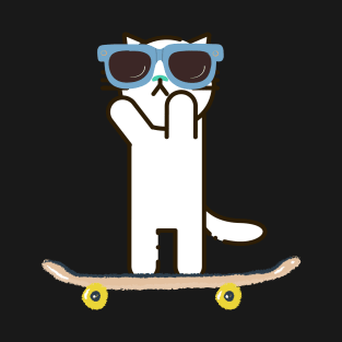 Summer Cat On A Skateboard T-Shirt