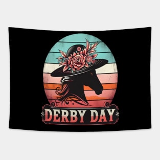 Cute Horse 150th Derby Day 2024 Horse racing Fascinator Tapestry