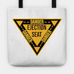 Ejection Seat Danger  Triangle Military Warning Fighter Jet Aircraft Distressed Tote