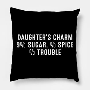 Daughter's Charm 9% sugar, % spice, % trouble Pillow