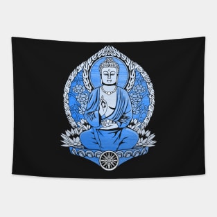 Gautama Buddha Blue Tapestry