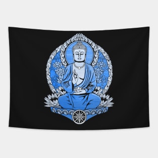 Gautama Buddha Blue Tapestry