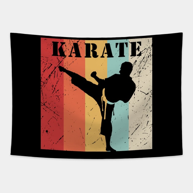 Karate Belt Colors Sparring Silhouette Tapestry by sunima