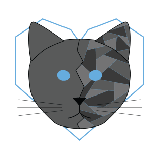 Gray Geometric Cat T-Shirt