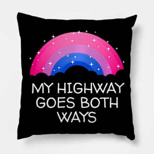 My Highway Goes Both Ways Bisexual LGBTQ Bi Pride Pillow