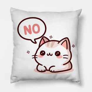 Whimsical Cat Says No Pillow