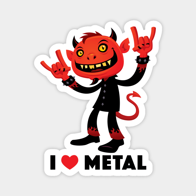 I Love Metal Devil Magnet by fizzgig