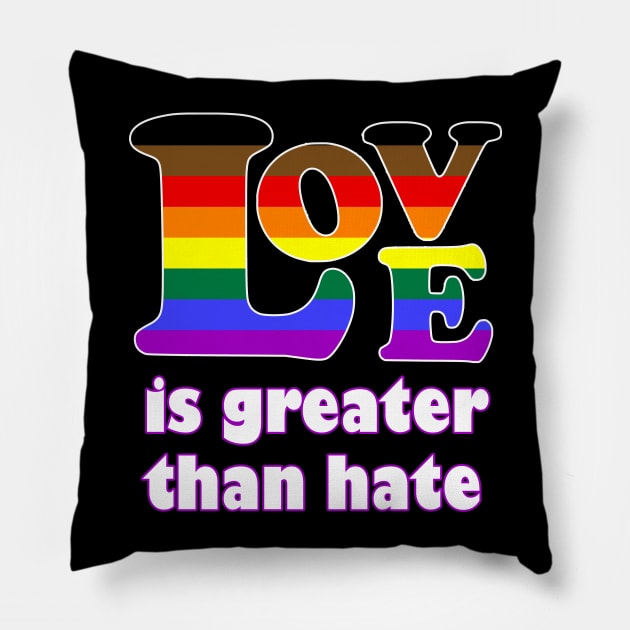 Love Is Greater Than Hate (Philly Pride) Pillow by Zogar77