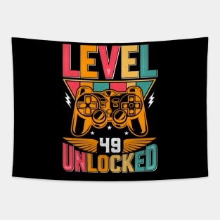 Level 49 Unlocked Awesome Since 1974 Funny Gamer Birthday Tapestry