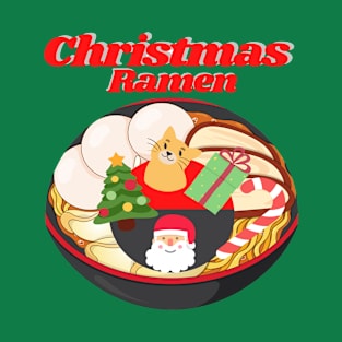 Christmas Cat Loves Ramen T-Shirt