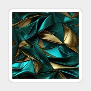 Funky Facade: Trompe-l’oeil Green Turquoise and Gold Magnet