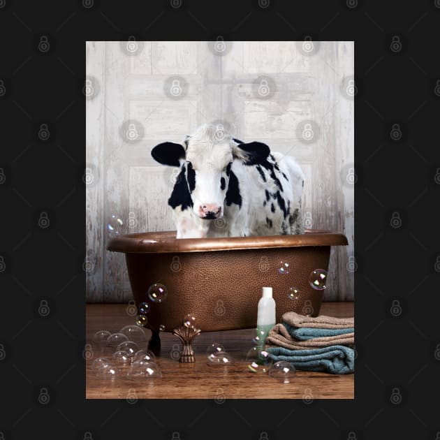 Cow in the Bathtub by DomoINK