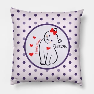 Cat says i love you - lover gifts idea Pillow