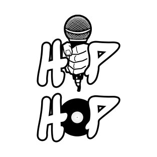 Hip Hop (Black Record Hoodie Front) T-Shirt