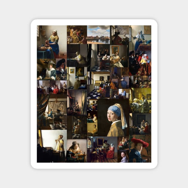 Johannes Vermeer Collage Magnet by phneep