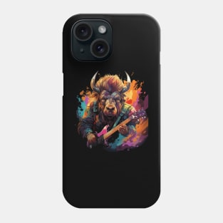 Bison Playing Guitar Phone Case