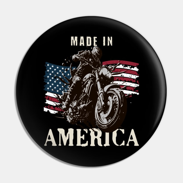 Made in America for American racing fans Mechanic Motorcycle Lover Enthusiast Gift Idea Pin by GraphixbyGD