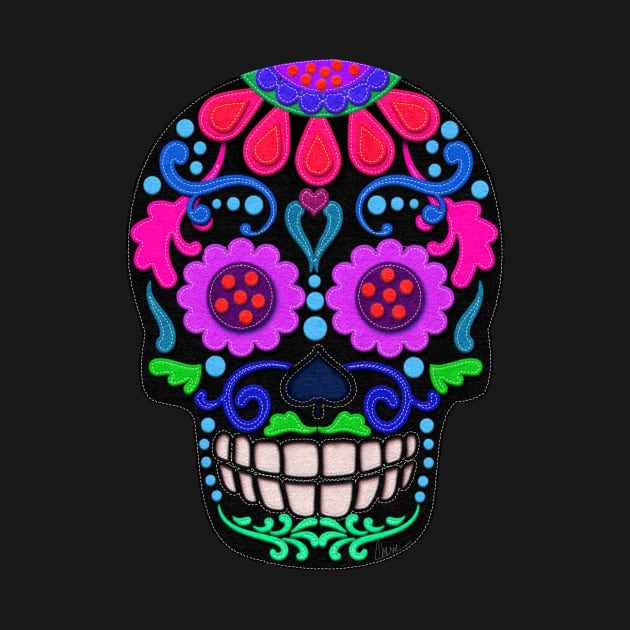 Day of the Dead | Sugar Skull | Felt Texture Style by CheriesArt