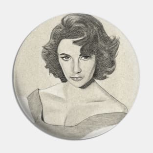 Elizabeth Taylor Portrait Drawing Pin