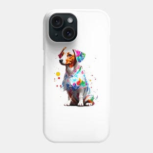 Graceful Dachshund in Embroidered White Cheongsam Dress Phone Case