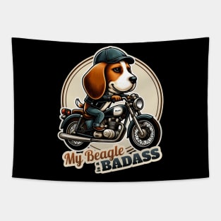 Beagle Biker Tapestry