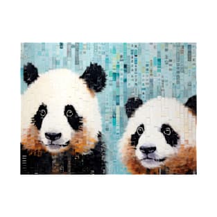 Panda Animal Art Decor Paint Mosaic T-Shirt