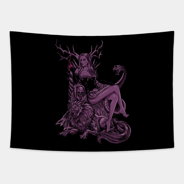Viking goddess of the dead Hel Tapestry by Modern Medieval Design