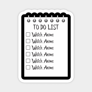 Anime To Do List Magnet