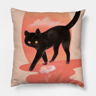 Cute Black Cat Pillow