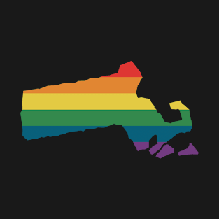 Massachusetts State Rainbow T-Shirt